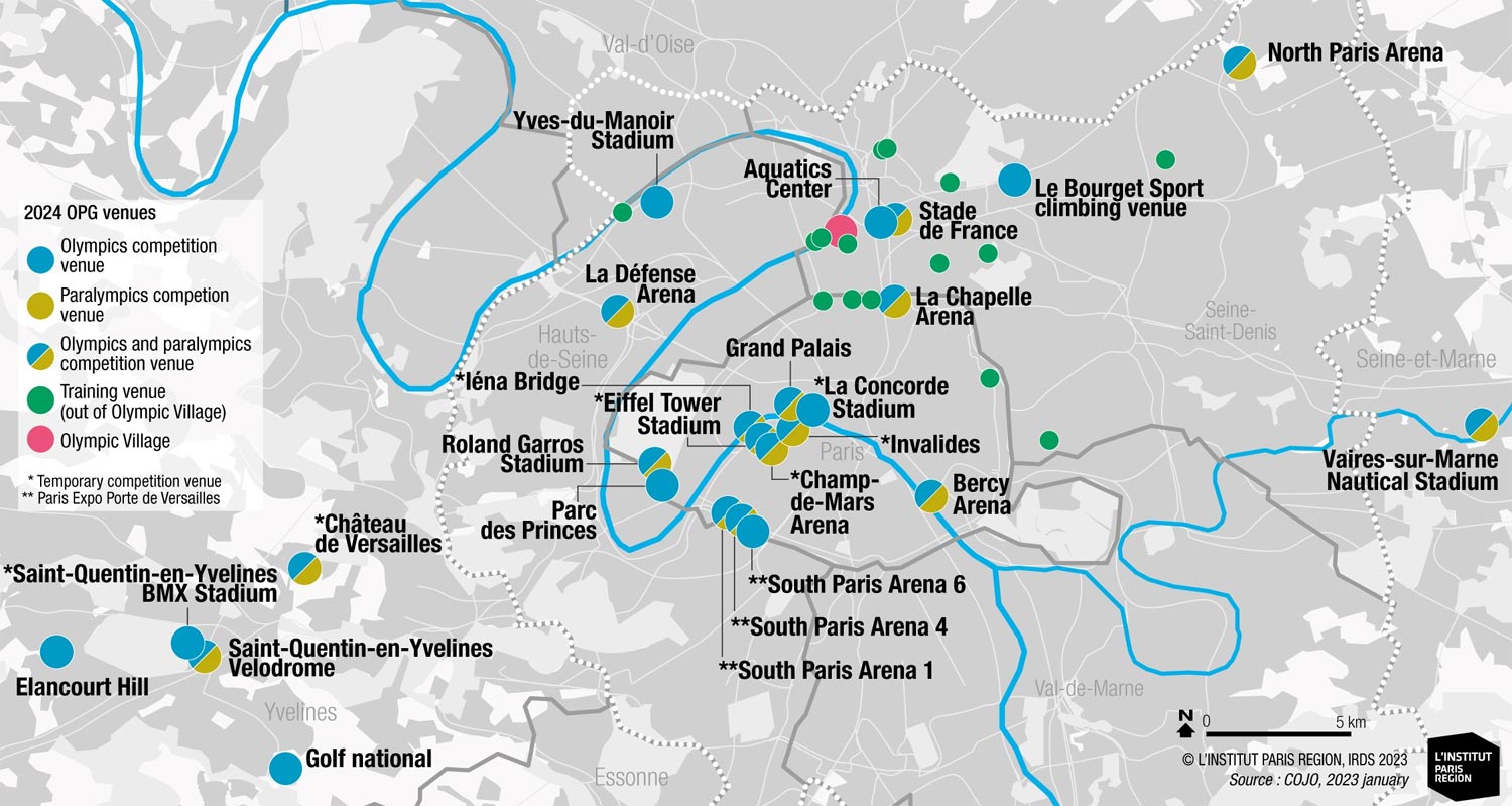 Map of the Paris Olympic & Paralympic Games 2024
